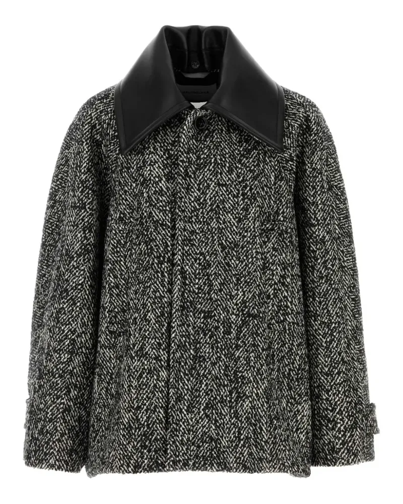 Balenciaga Großer Cocoon Mantel in Schwarz/Weiß Schwarz