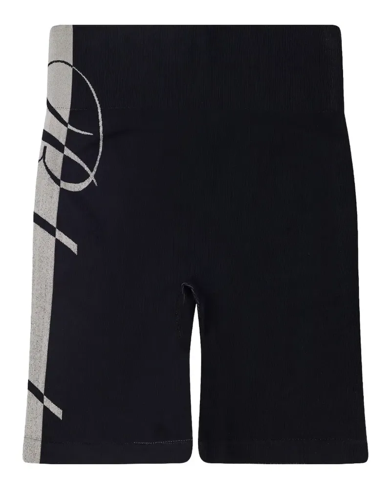 RHUDE Gestrickte Shorts mit Logo-Print - Schwarz Schwarz
