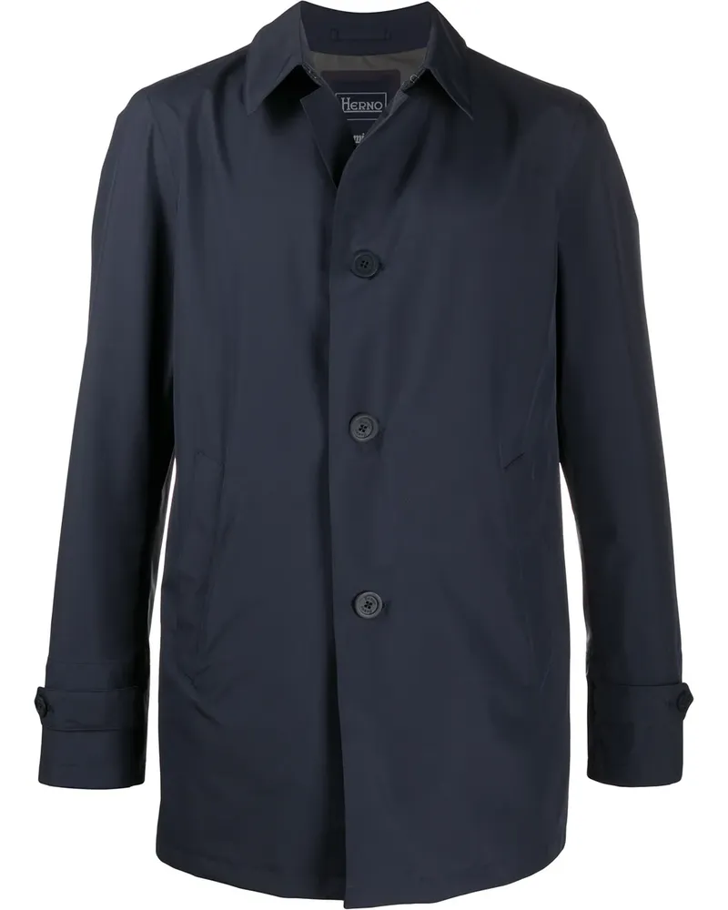Herno Mantel mit Knopfleiste - Blau Blau