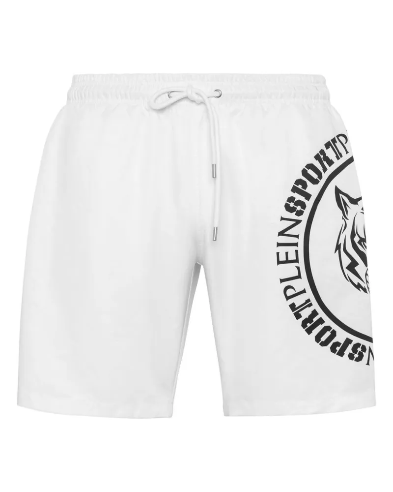 Philipp Plein Carbon Tiger Badeshorts - Weiß Weiß