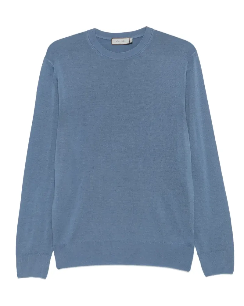Canali Pullover mit rundem Ausschnitt - Blau Blau