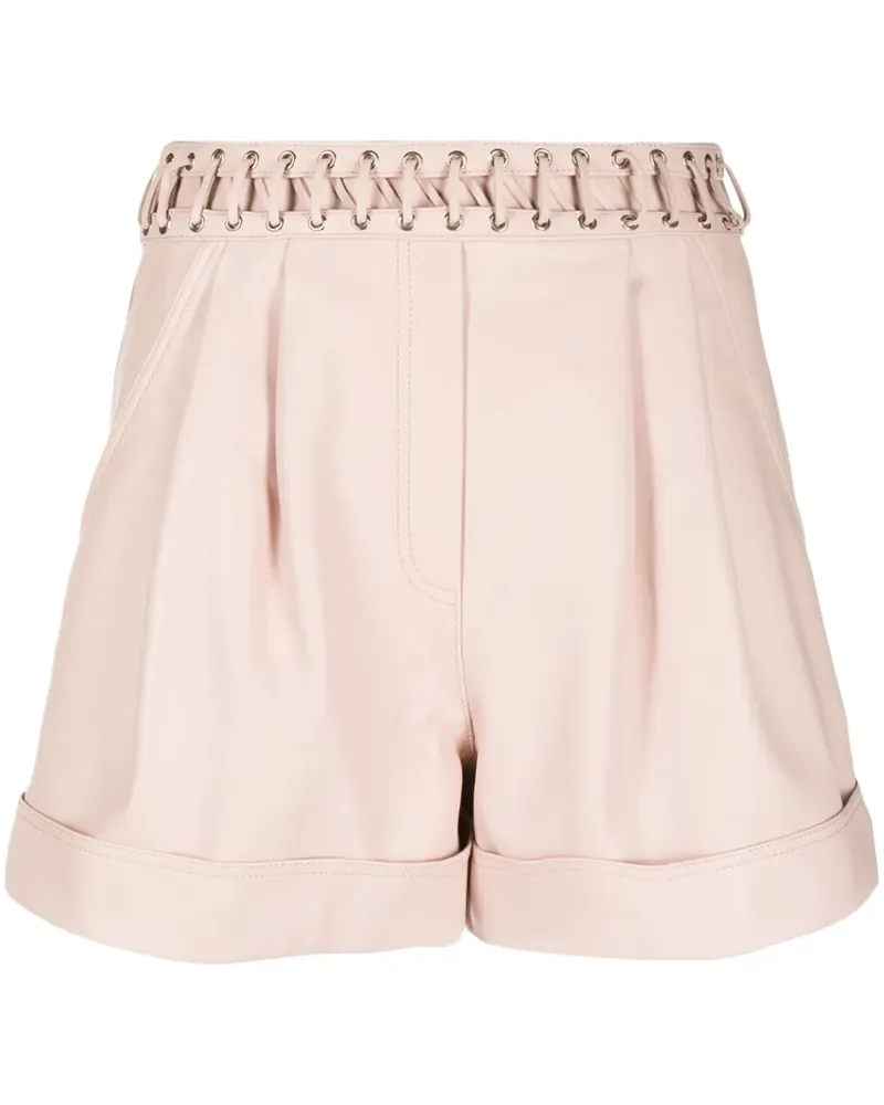 Balmain Ledershorts mit Gitterdetail - Rosa Rosa