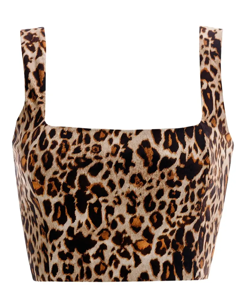 AGUA BENDITA Oberteil mit Leoparden-Print - Braun Braun