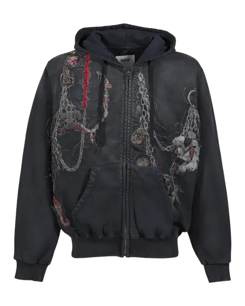 Doublet embroidered hooded jacket - Schwarz Schwarz