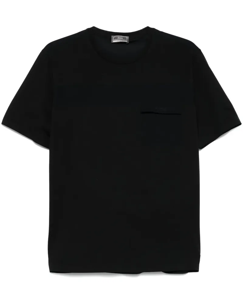 Herno T-Shirt mit Logo-Prägung - Schwarz Schwarz