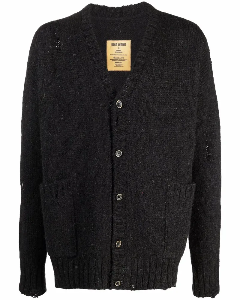 Uma Wang Cardigan mit V-Ausschnitt - Schwarz Schwarz