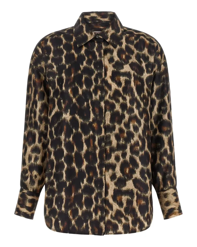 Alberto Biani animal-print silk shirt - Nude Nude