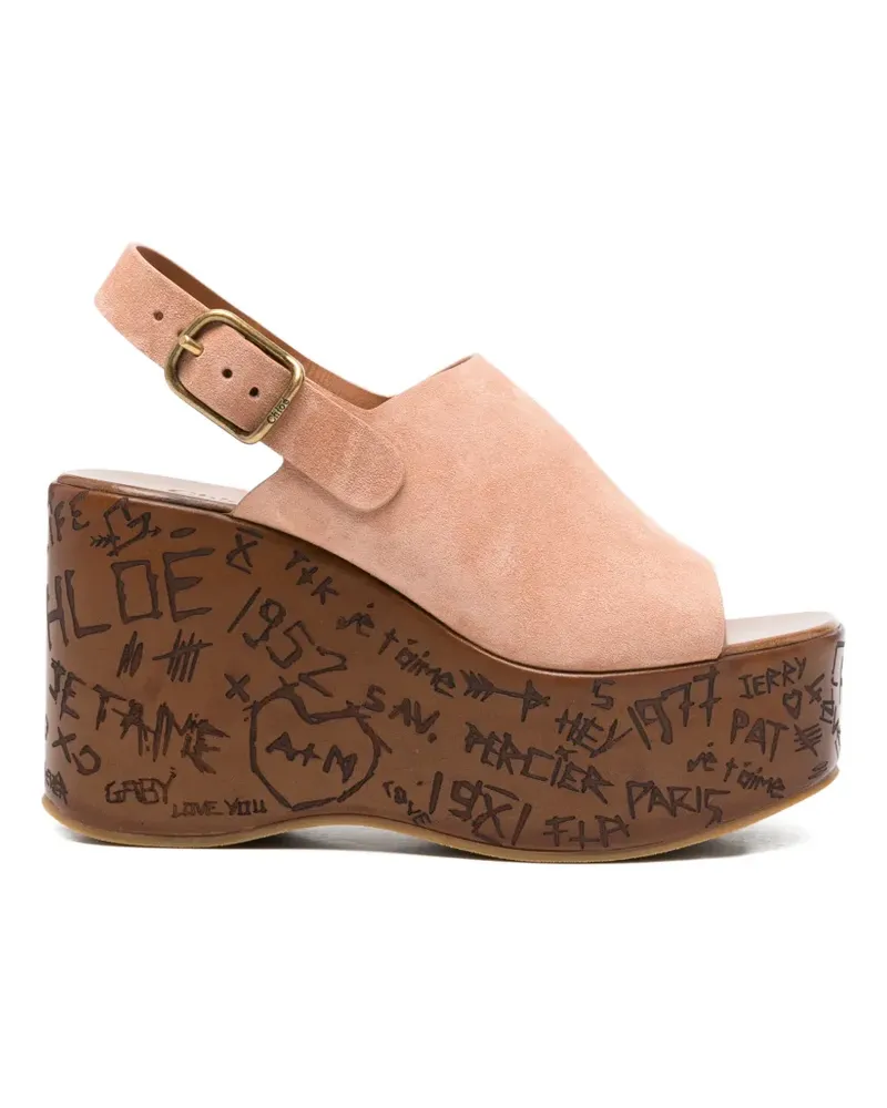 Chloé Maxime wedge buckle sandals - Rosa Rosa