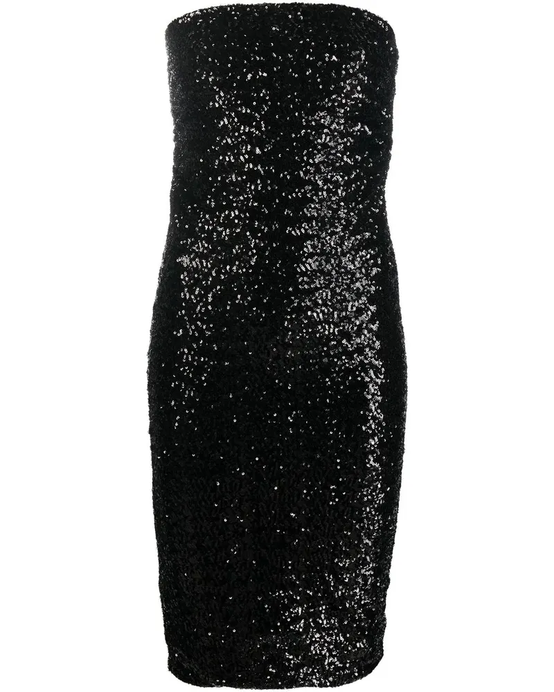 P.A.R.O.S.H. Schulterfreies Paillettenkleid - Schwarz Schwarz