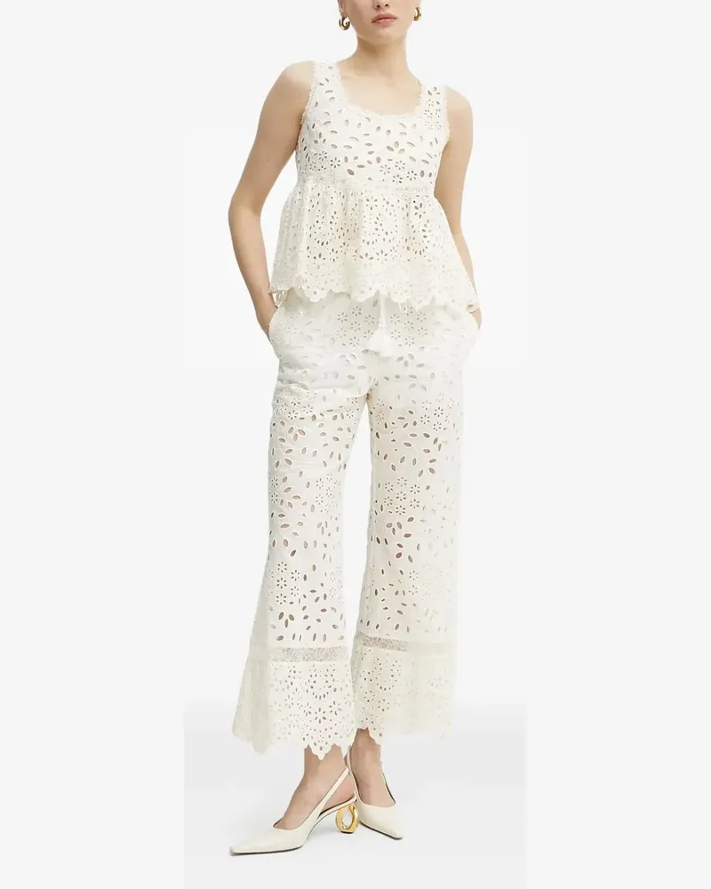 Ermanno Scervino Spitzenbesatz-Top mit aufgestickten Ösen - Nude Nude