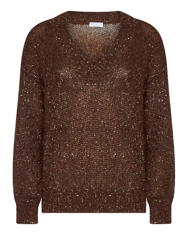 Brunello Cucinelli Pullover mit Pailletten - Braun Braun