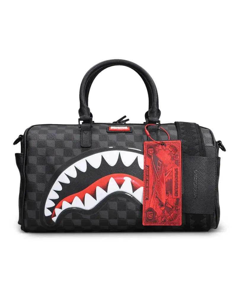 Sprayground shark-mouth checkered duffle bag - Schwarz Schwarz