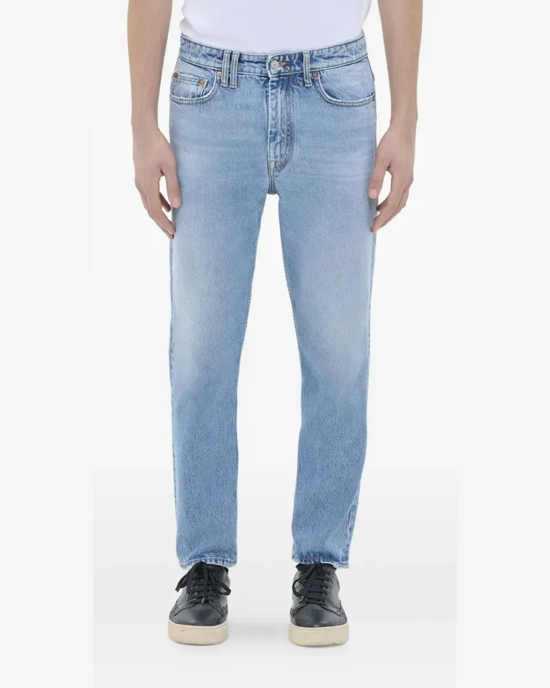 Cycle Ausgefranste Jeans mit Logo-Patch - Blau Blau