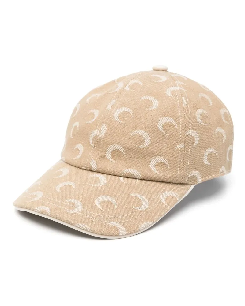 Marine Serre Twill-Baseballkappe aus Moon-Jacquard Nude