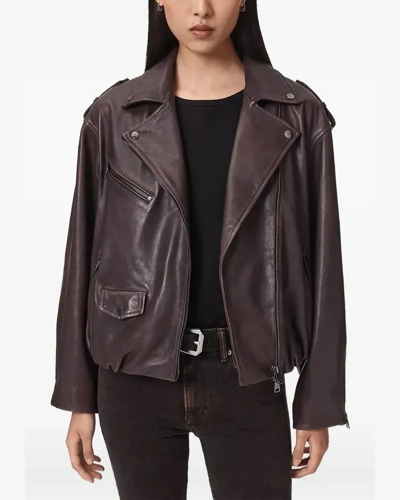 AllSaints Samina Bikerjacke - Braun Braun