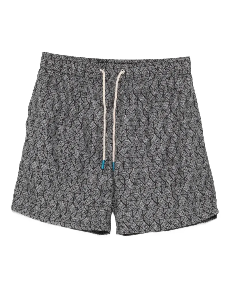 FeFè geometric-print drawstring swim shorts - Grau Grau