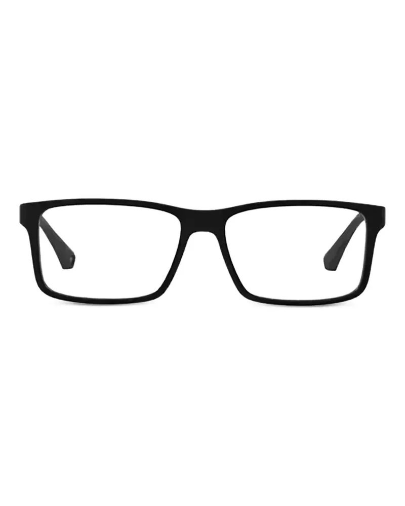 Emporio Armani Eckige Brille aus Gummi - Schwarz Schwarz