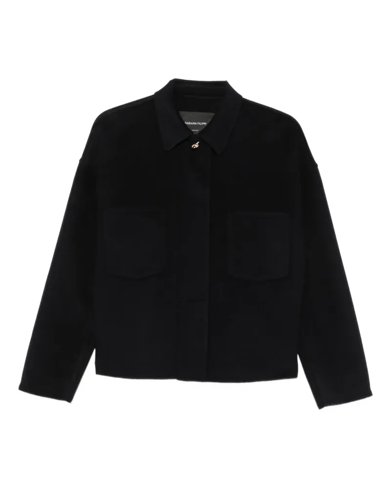 Fabiana Filippi hardware-detail drop-shoulder coat - Blau Blau