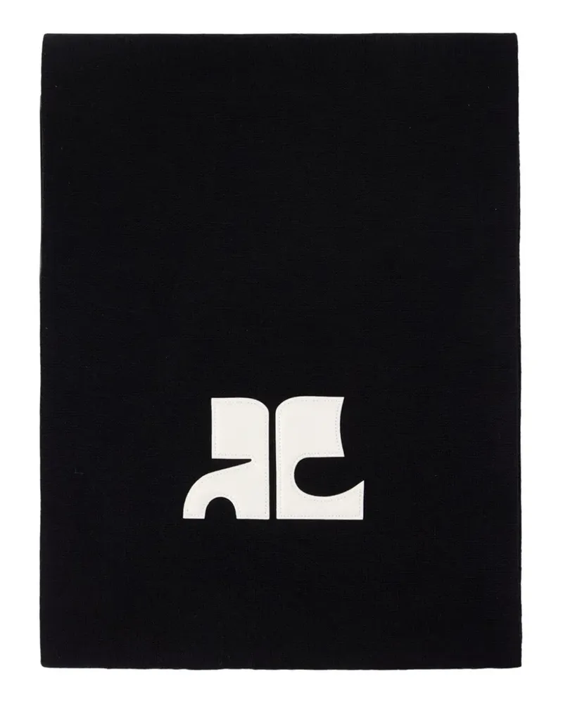 Courrèges logo-patch scarf - Schwarz Schwarz