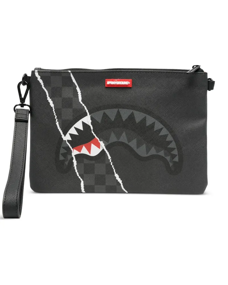 Sprayground Karierte Shark Central Clutch - Grau Grau