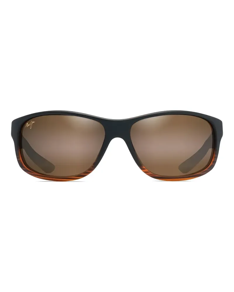 Maui Jim Kaiwi Channel Sonnenbrille mit eckigem Gestell - Schwarz Schwarz