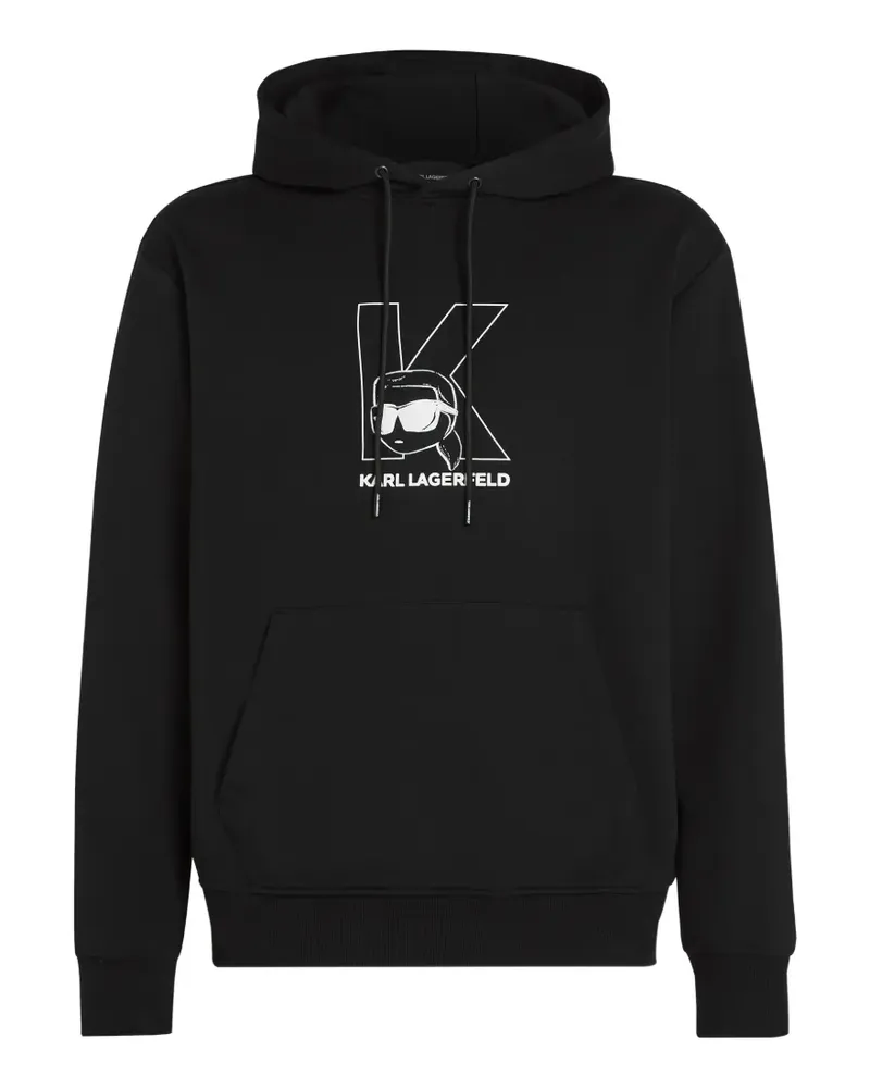 Karl Lagerfeld Hoodie mit Ikon K-Initiale - Schwarz Schwarz