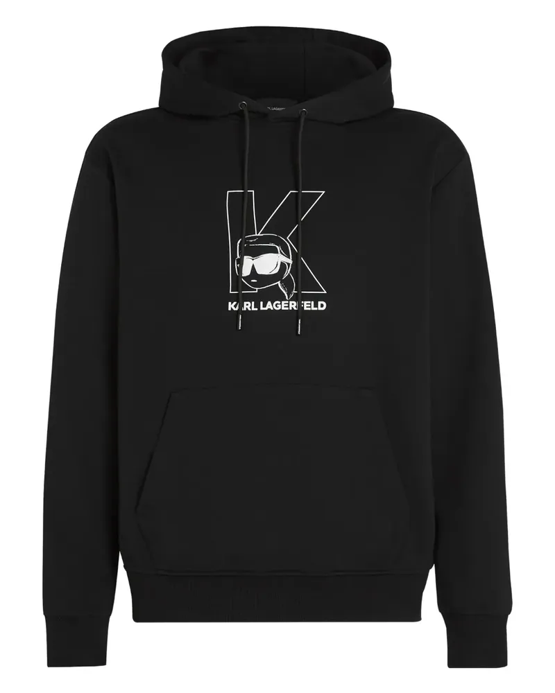 Karl Lagerfeld Hoodie mit Ikon K-Initiale - Schwarz Schwarz