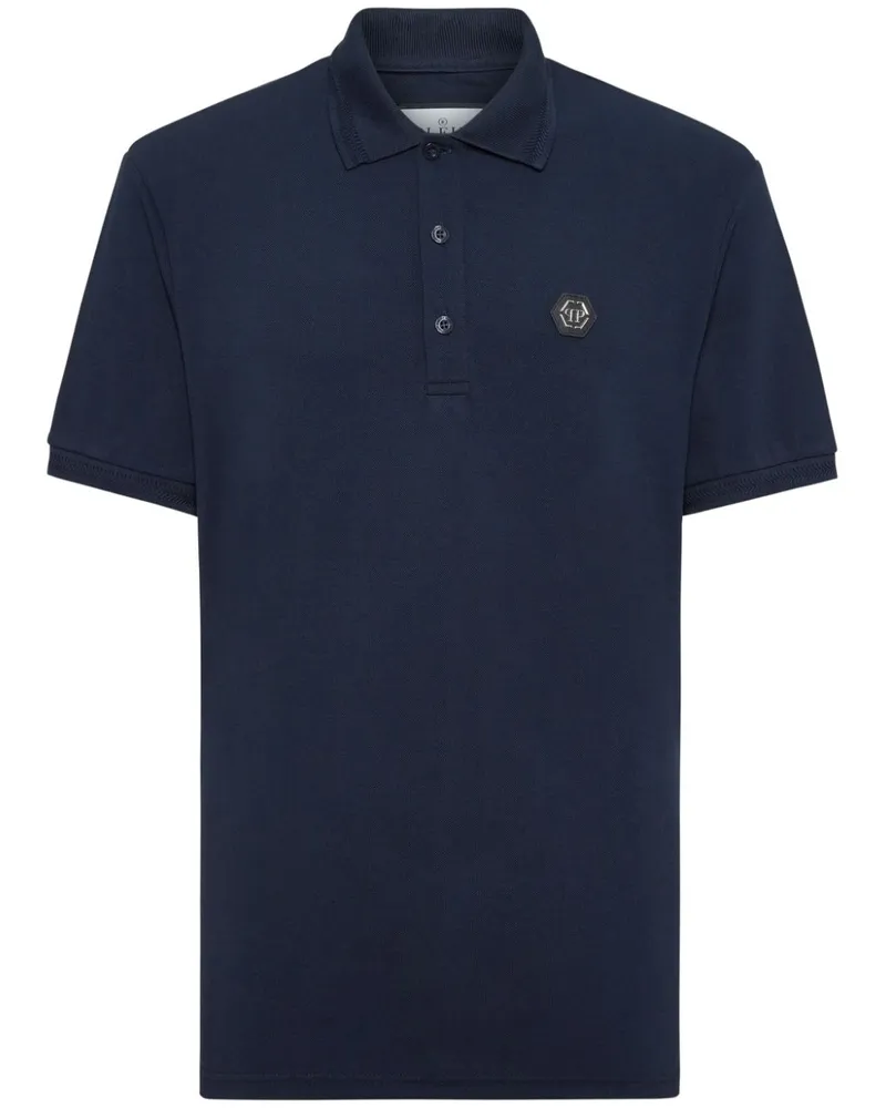 Philipp Plein Poloshirt mit Logo-Applikation - Blau Blau