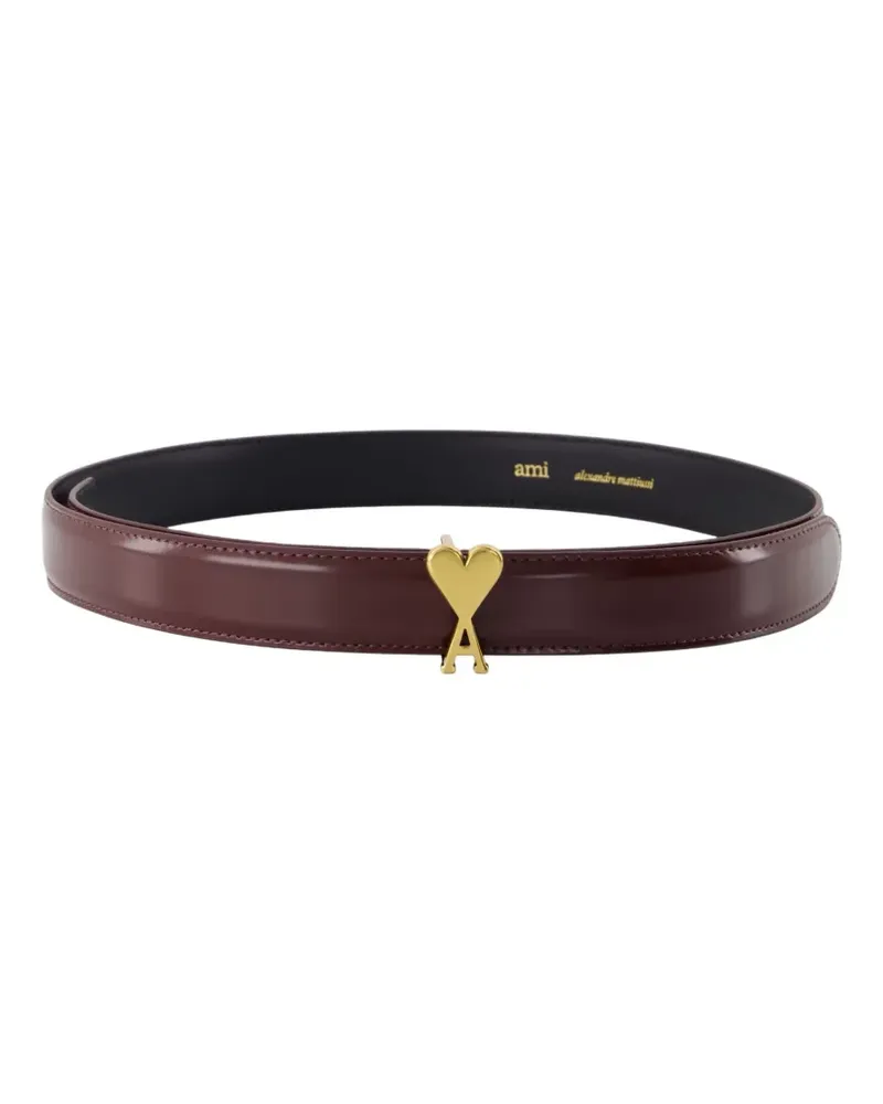AMI Paris logo-buckle belt - Braun Braun