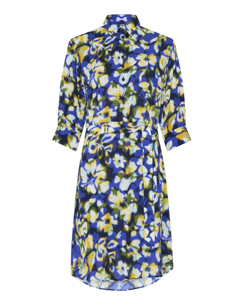 Vilebrequin floral-print belted midi shirt-dress - Blau Blau