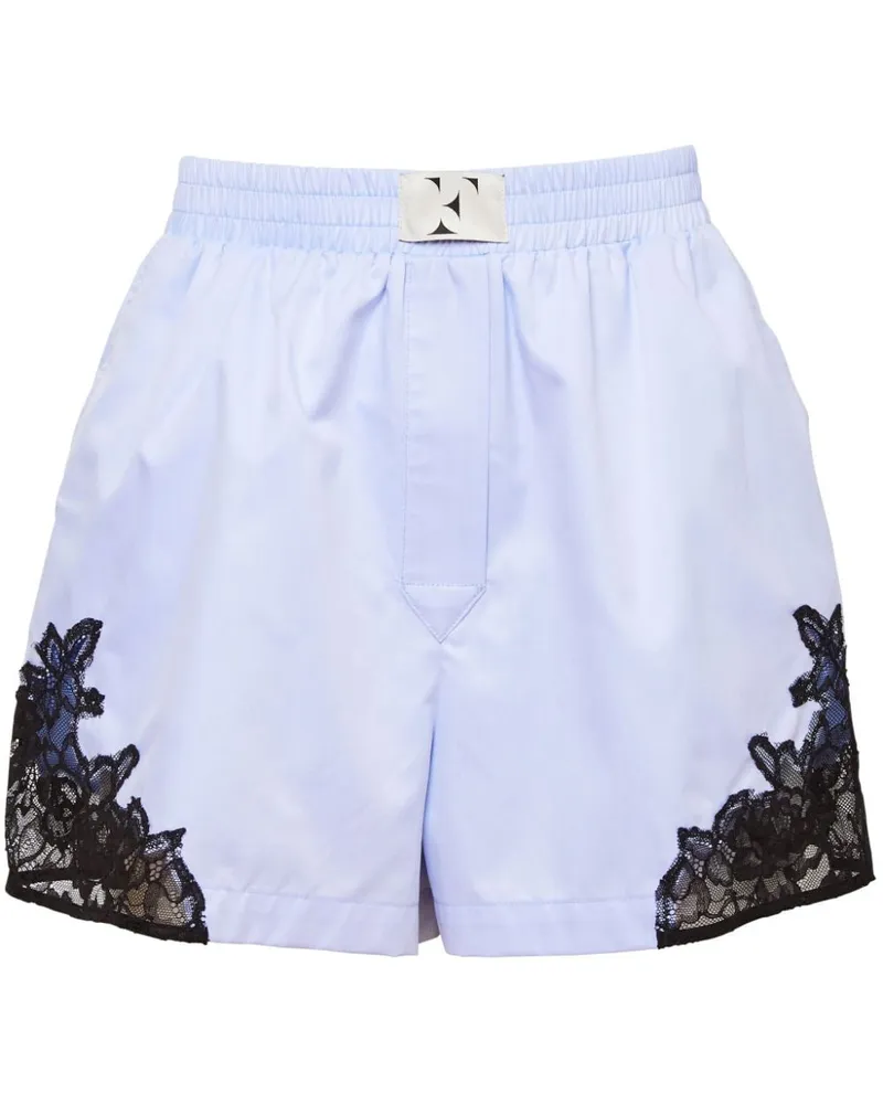 Fleur Du Mal Boxershorts aus Popeline - Blau Blau