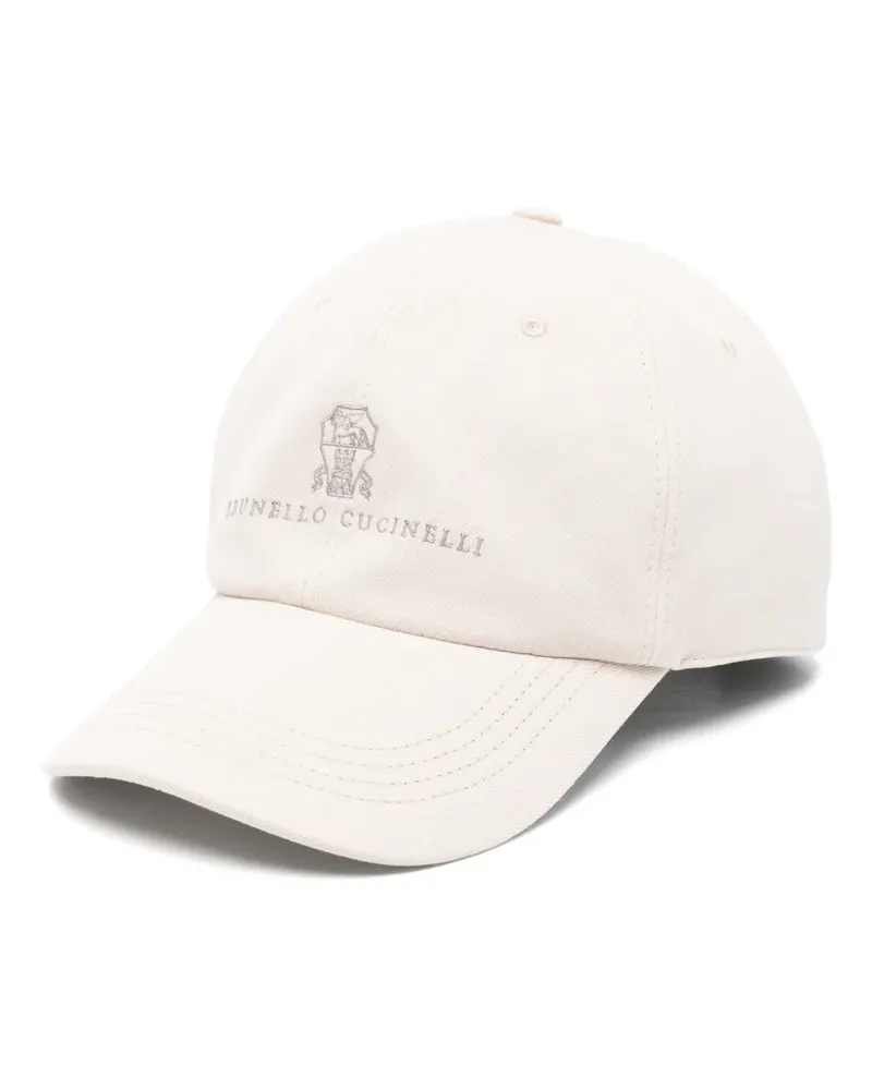 Brunello Cucinelli logo-embroidered cap - Nude Nude