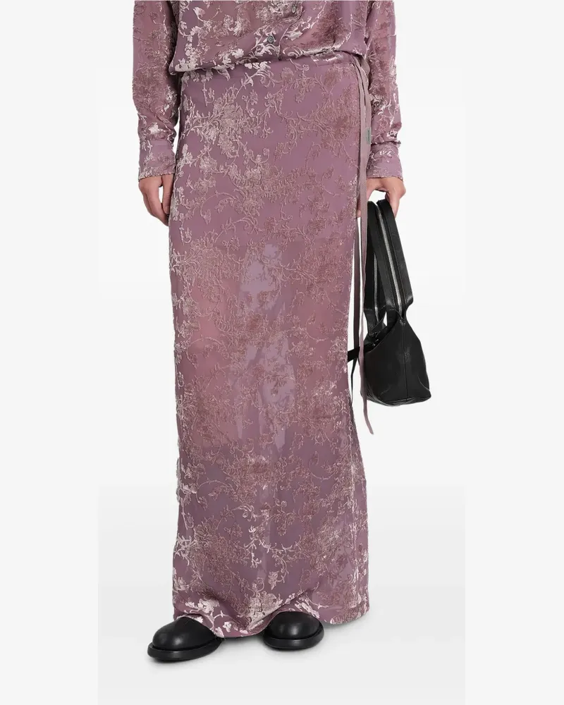 Ann Demeulemeester Langer Eveline Rock mit Blumenmuster - Rosa Rosa