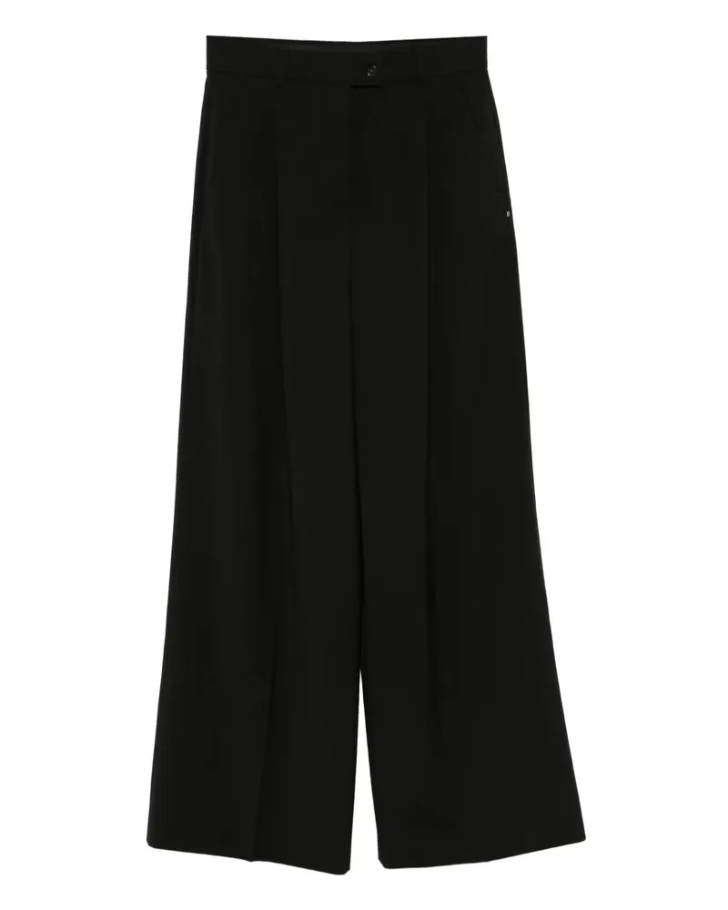 SPORTMAX Wide-Leg-Hose mit Bundfalten - Schwarz Schwarz