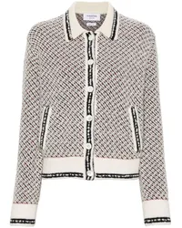 Thom Browne Tweed-Bomberjacke mit gespreiztem Kragen Weiß