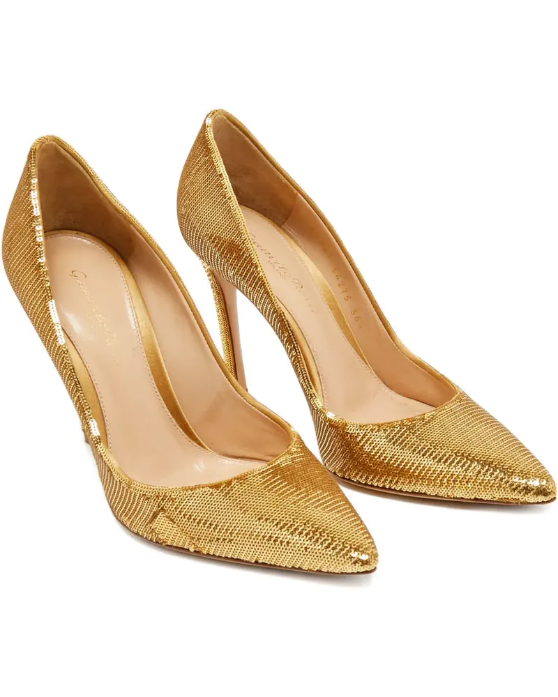 Gianvito Rossi Spitze Pumps mit Pailletten - Gold Gold