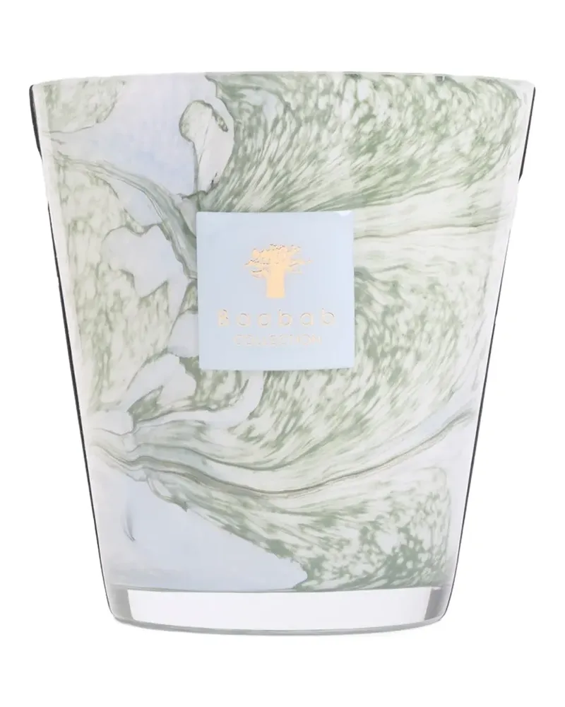 Baobab Collection Glaskerze mit marmoriertem Effekt - Grün Grün