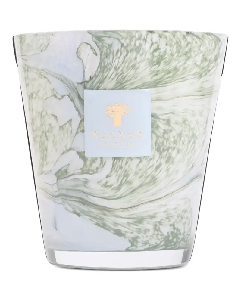 Baobab Collection Glaskerze mit marmoriertem Effekt - Grün Grün