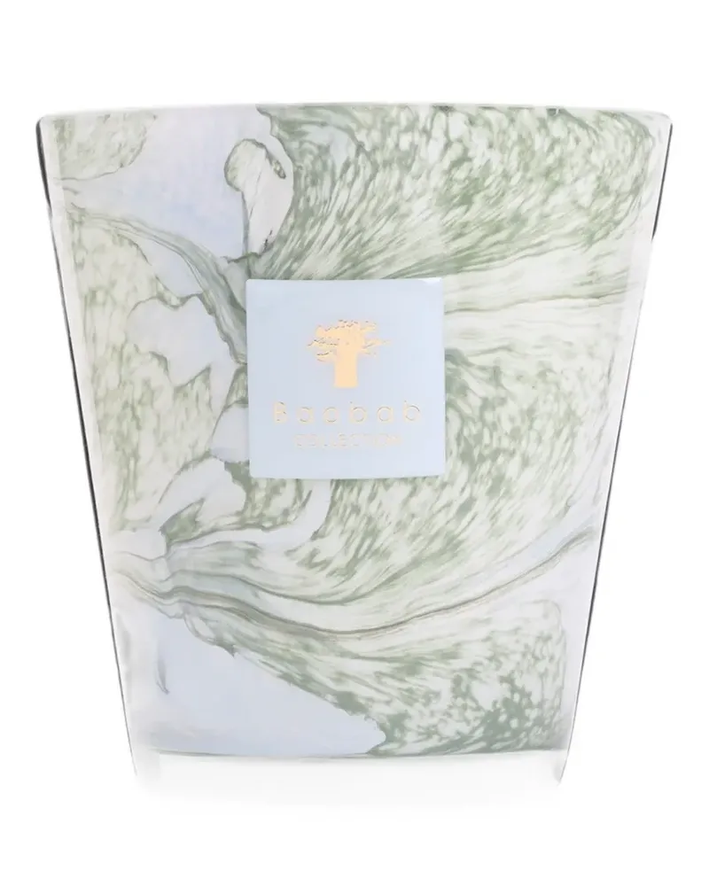 Baobab Collection marble-effect glass candle - Grün Grün