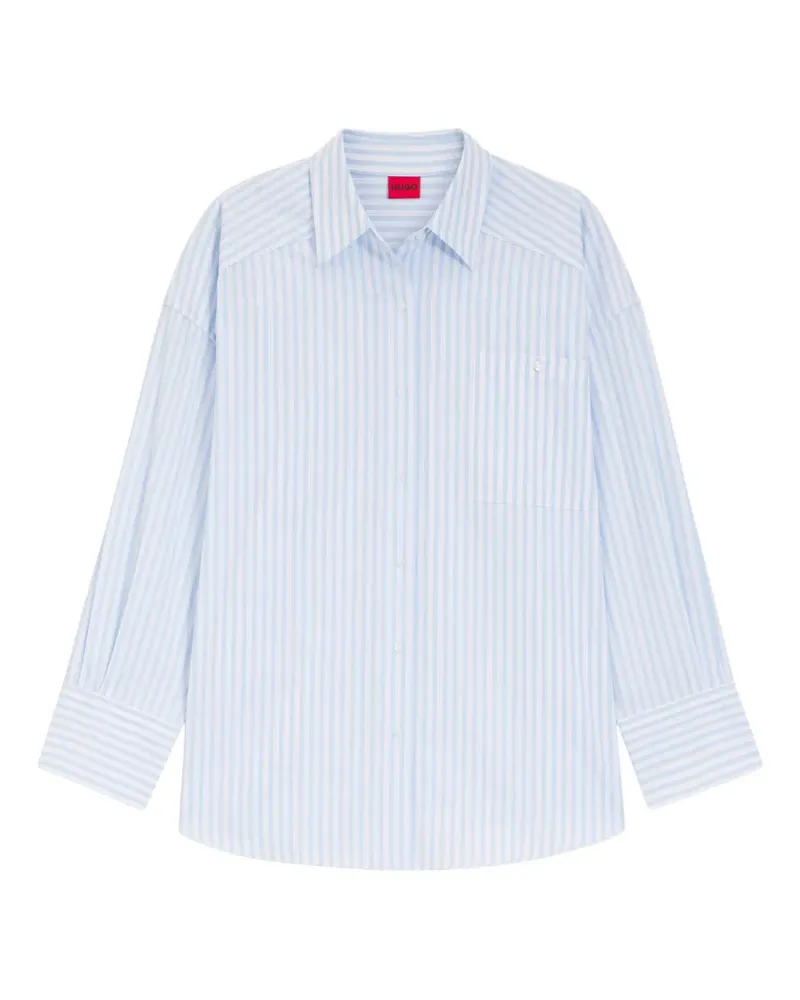 HUGO BOSS Gestreiftes Hemd mit Brusttasche - Blau Blau