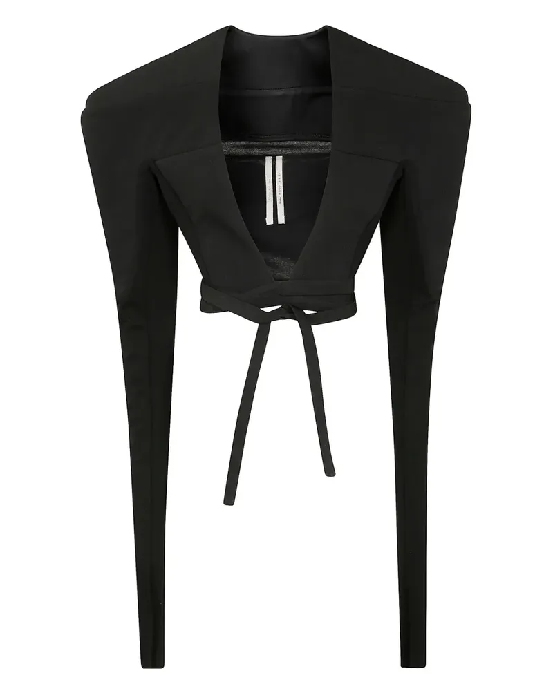 Rick Owens Langärmeliges Cropped-Oberteil - Schwarz Schwarz