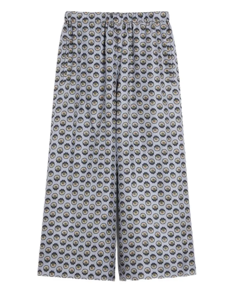 Max Mara Wide-Leg-Hose aus Seide - Blau Blau