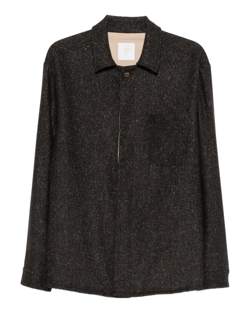 Eleventy Hemdjacke mit Fischgrätenmuster - Braun Braun