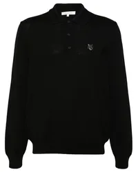 Kitsuné Poloshirt mit Fuchsmotiv Schwarz