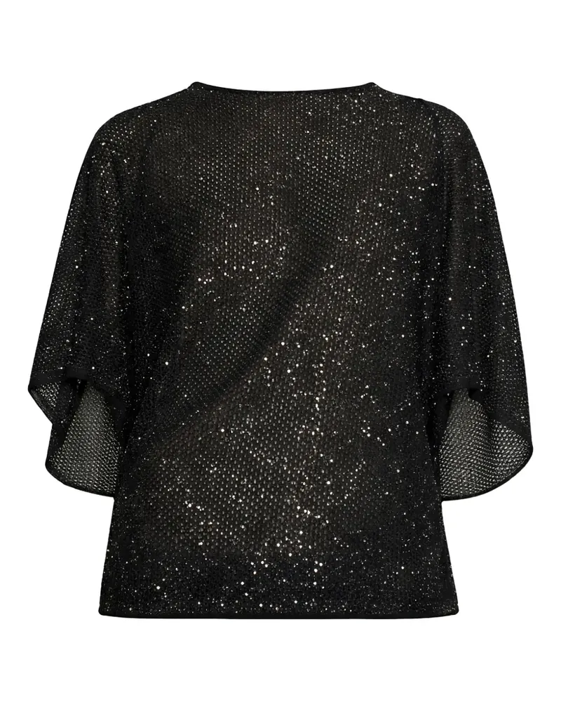 Circus Hotel sequin-embellished open-knit top - Schwarz Schwarz