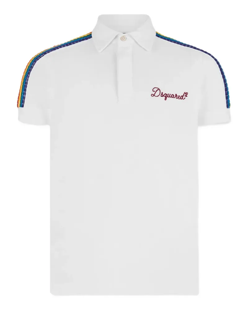 Dsquared2 Poloshirt mit Regenbogen-Detail - Weiß Weiß