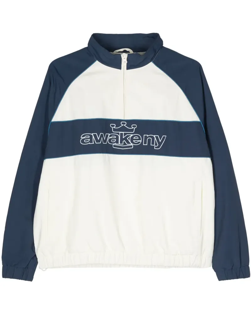 AWAKE NY Reißverschluss-Sweatshirt mit Logo-Print - Weiß Weiß