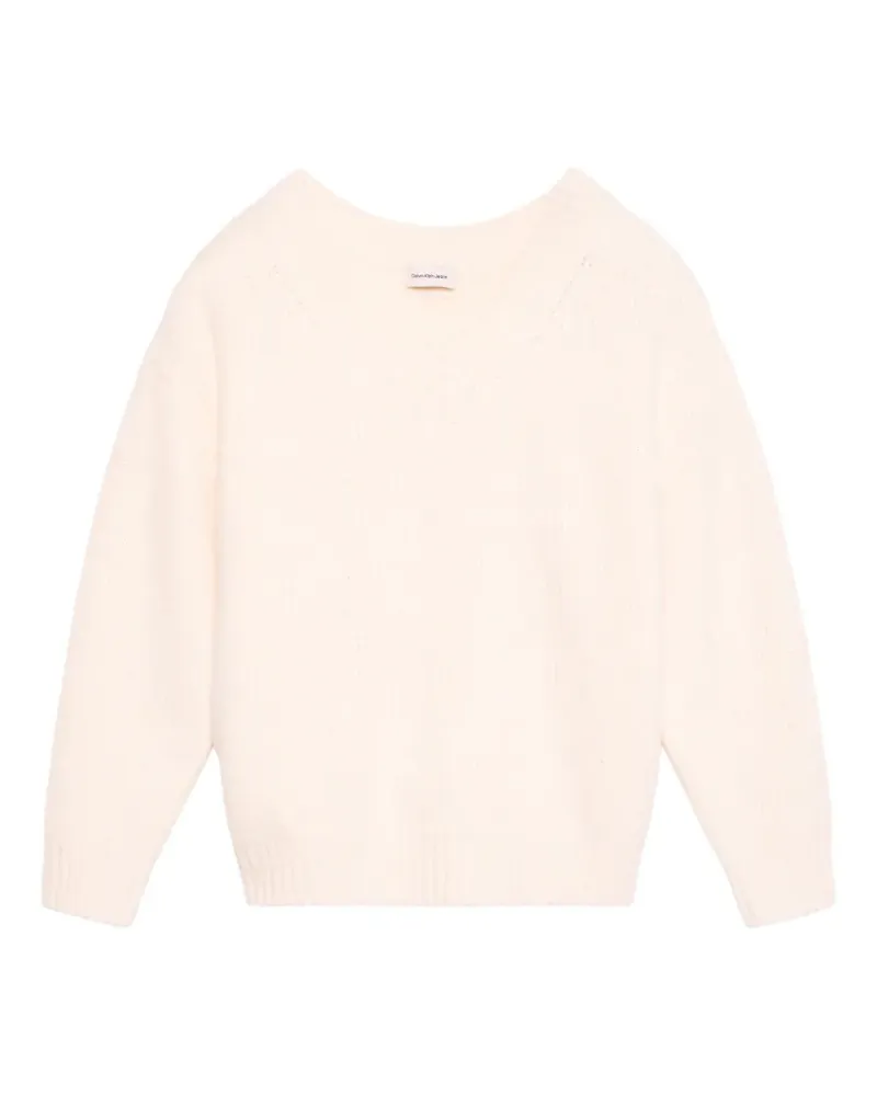 Calvin Klein V-neck long-sleeve jumper - Nude Nude