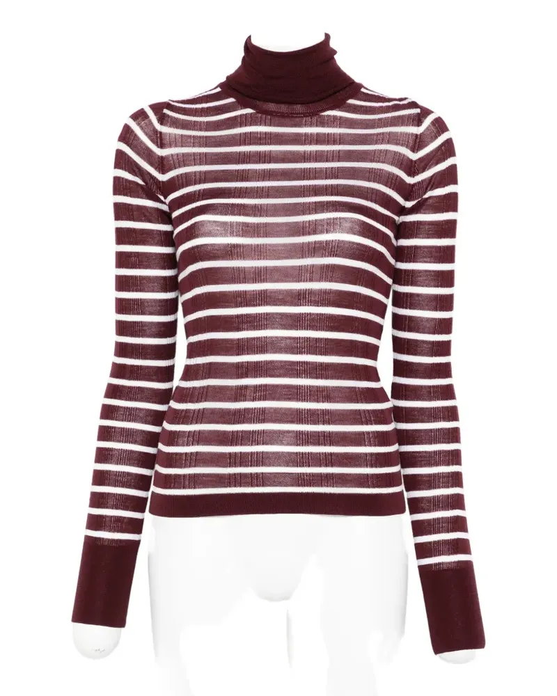 ALYSI Gestreiftes Rollkragenoberteil - Braun Braun