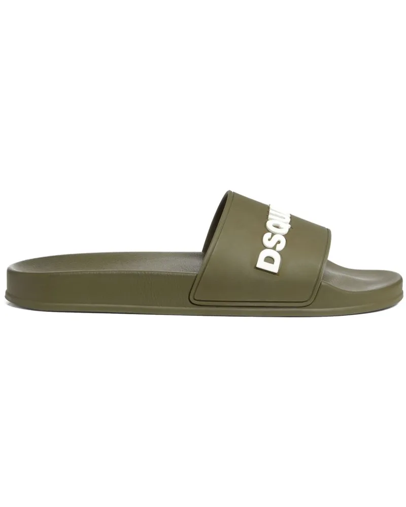 Dsquared2 Pantoletten mit Logo-Prägung - Grün Grün